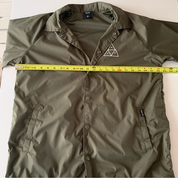 HUF triple triangle army green windbreaker jacket size medium - Picture 8 of 10